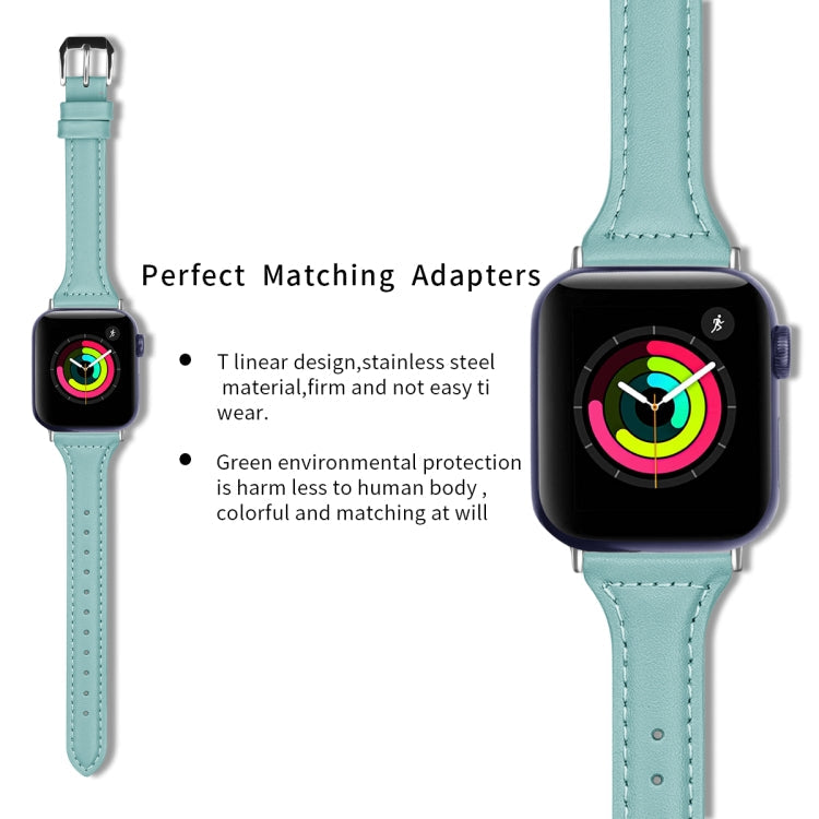 Rynx | Genuine Leather Watch Strap for Apple Watch Series 9&8&7 41mm / SE 3&SE 2&6&SE&5&4 40mm / 3&2&1 38mm (Sky Blue)