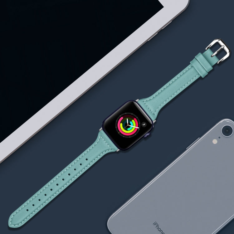 Rynx | Genuine Leather Watch Strap for Apple Watch Series 9&8&7 41mm / SE 3&SE 2&6&SE&5&4 40mm / 3&2&1 38mm (Sky Blue)