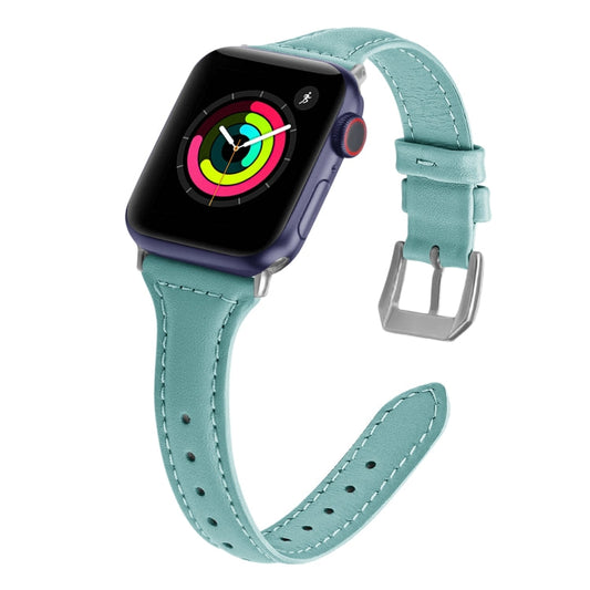 Rynx | Genuine Leather Watch Strap for Apple Watch Series 9&8&7 41mm / SE 3&SE 2&6&SE&5&4 40mm / 3&2&1 38mm (Sky Blue)