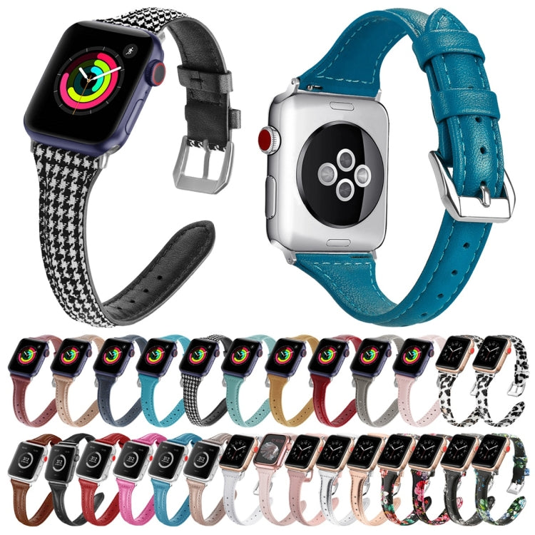 Rynx | Genuine Leather Watch Strap for Apple Watch Series 9&8&7 41mm / SE 3&SE 2&6&SE&5&4 40mm / 3&2&1 38mm (Sky Blue)