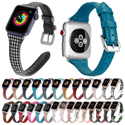 Rynx | Genuine Leather Watch Strap for Apple Watch Series 9&8&7 41mm / SE 3&SE 2&6&SE&5&4 40mm / 3&2&1 38mm (Sky Blue)