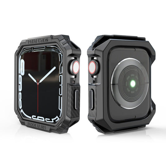 Rynx | Carbon fiber contrast color protective case for Apple Watch Series 6 & SE & 5 & 4 44mm (Pewter)