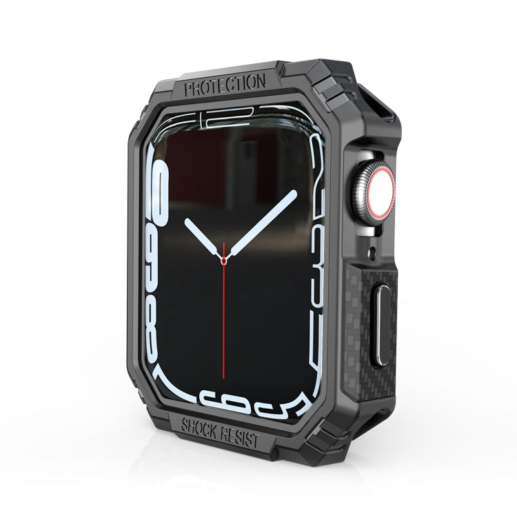 Rynx | Carbon fiber contrast color protective case for Apple Watch Series 6 & SE & 5 & 4 44mm (Pewter)