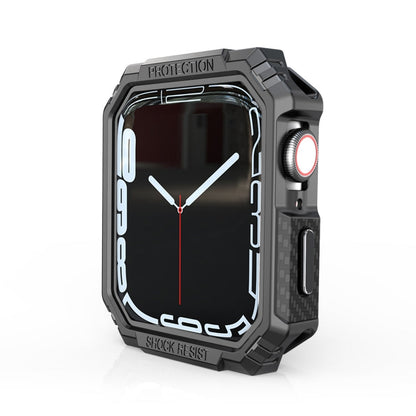 Rynx | Carbon fiber contrast color protective case for Apple Watch Series 6 & SE & 5 & 4 44mm (Pewter)