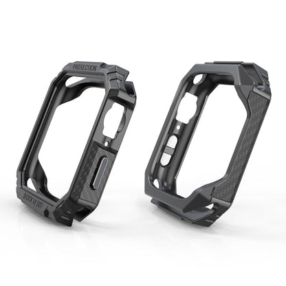 Rynx | Carbon fiber contrast color protective case for Apple Watch Series 6 & SE & 5 & 4 44mm (Pewter)