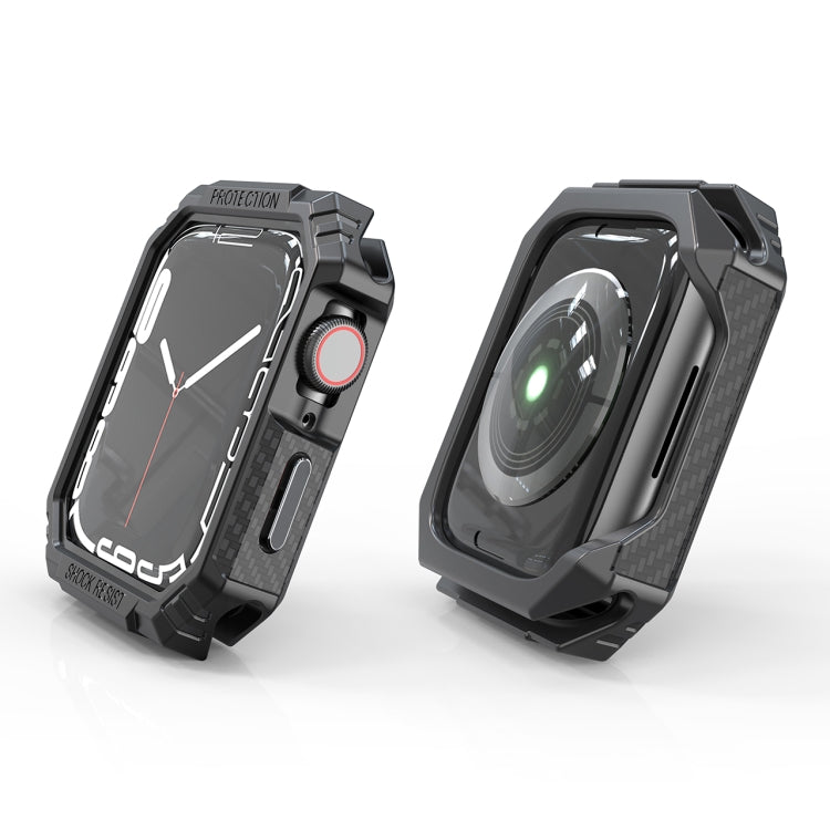 Rynx | Carbon fiber contrast color protective case for Apple Watch Series 6 & SE & 5 & 4 44mm (Pewter)