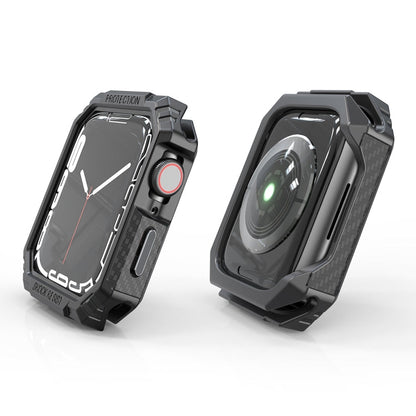 Rynx | Carbon fiber contrast color protective case for Apple Watch Series 6 & SE & 5 & 4 44mm (Pewter)