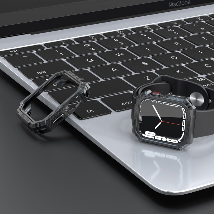 Rynx | Carbon fiber contrast color protective case for Apple Watch Series 6 & SE & 5 & 4 44mm (Pewter)