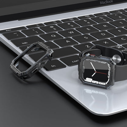 Rynx | Carbon fiber contrast color protective case for Apple Watch Series 6 & SE & 5 & 4 44mm (Pewter)