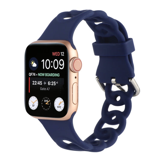 Rynx | Hollow Silicone Watch Band for Apple Watch Series 9&8&7 41mm / SE 3&SE 2&6&SE&5&4 40mm / 3&2&1 38mm (Dark Blue)