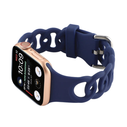 Rynx | Hollow Silicone Watch Band for Apple Watch Series 9&8&7 41mm / SE 3&SE 2&6&SE&5&4 40mm / 3&2&1 38mm (Dark Blue)