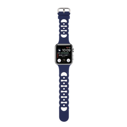 Rynx | Hollow Silicone Watch Band for Apple Watch Series 9&8&7 41mm / SE 3&SE 2&6&SE&5&4 40mm / 3&2&1 38mm (Dark Blue)