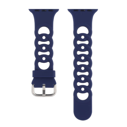 Rynx | Hollow Silicone Watch Band for Apple Watch Series 9&8&7 41mm / SE 3&SE 2&6&SE&5&4 40mm / 3&2&1 38mm (Dark Blue)