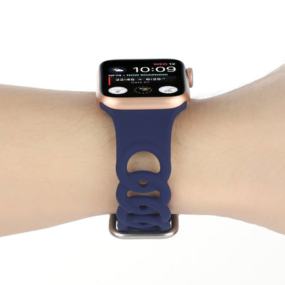 Rynx | Hollow Silicone Watch Band for Apple Watch Series 9&8&7 41mm / SE 3&SE 2&6&SE&5&4 40mm / 3&2&1 38mm (Dark Blue)