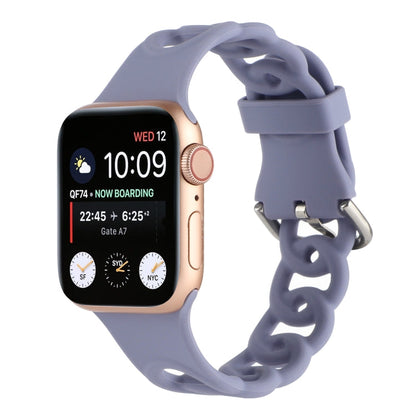 Rynx | Hollow Silicone Watch Band for Apple Watch Series 9&8&7 41mm / SE 3&SE 2&6&SE&5&4 40mm / 3&2&1 38mm (Light Purple)