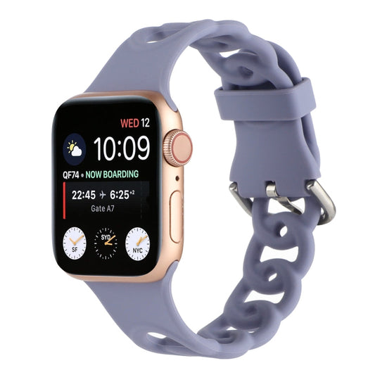 Rynx | Hollow Silicone Watch Band for Apple Watch Series 9&8&7 41mm / SE 3&SE 2&6&SE&5&4 40mm / 3&2&1 38mm (Light Purple)