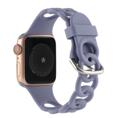 Rynx | Hollow Silicone Watch Band for Apple Watch Series 9&8&7 41mm / SE 3&SE 2&6&SE&5&4 40mm / 3&2&1 38mm (Light Purple)
