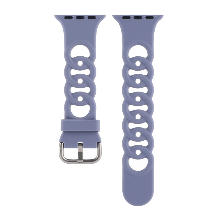 Rynx | Hollow Silicone Watch Band for Apple Watch Series 9&8&7 41mm / SE 3&SE 2&6&SE&5&4 40mm / 3&2&1 38mm (Light Purple)