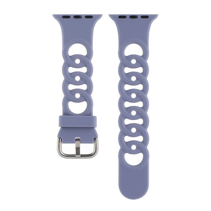 Rynx | Hollow Silicone Watch Band for Apple Watch Series 9&8&7 41mm / SE 3&SE 2&6&SE&5&4 40mm / 3&2&1 38mm (Light Purple)