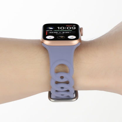 Rynx | Hollow Silicone Watch Band for Apple Watch Series 9&8&7 41mm / SE 3&SE 2&6&SE&5&4 40mm / 3&2&1 38mm (Light Purple)