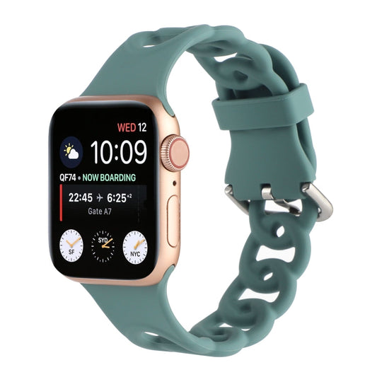 Rynx | Hollow Silicone Watch Band for Apple Watch Series 9&8&7 41mm / SE 3&SE 2&6&SE&5&4 40mm / 3&2&1 38mm (Green)