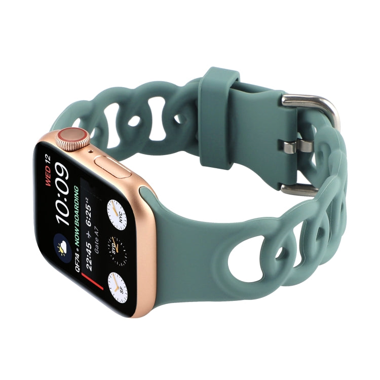 Rynx | Hollow Silicone Watch Band for Apple Watch Series 9&8&7 41mm / SE 3&SE 2&6&SE&5&4 40mm / 3&2&1 38mm (Green)