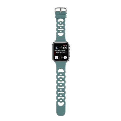 Rynx | Hollow Silicone Watch Band for Apple Watch Series 9&8&7 41mm / SE 3&SE 2&6&SE&5&4 40mm / 3&2&1 38mm (Green)