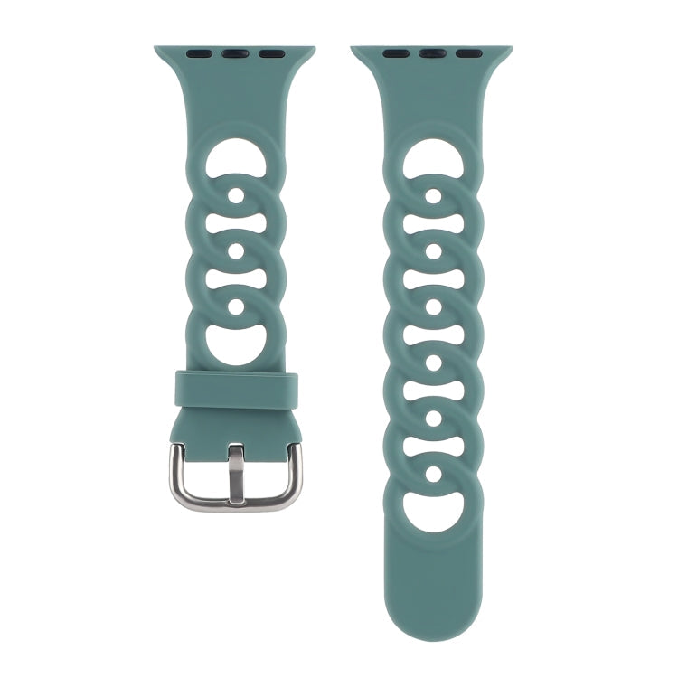 Rynx | Hollow Silicone Watch Band for Apple Watch Series 9&8&7 41mm / SE 3&SE 2&6&SE&5&4 40mm / 3&2&1 38mm (Green)