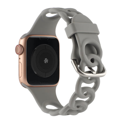 Rynx | Hollow Silicone Watch Band for Apple Watch Series 9&8&7 41mm / SE 3&SE 2&6&SE&5&4 40mm / 3&2&1 38mm (Gray)
