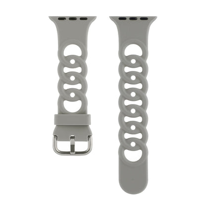 Rynx | Hollow Silicone Watch Band for Apple Watch Series 9&8&7 41mm / SE 3&SE 2&6&SE&5&4 40mm / 3&2&1 38mm (Gray)