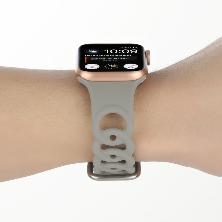 Rynx | Hollow Silicone Watch Band for Apple Watch Series 9&8&7 41mm / SE 3&SE 2&6&SE&5&4 40mm / 3&2&1 38mm (Gray)