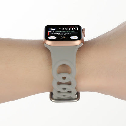 Rynx | Hollow Silicone Watch Band for Apple Watch Series 9&8&7 41mm / SE 3&SE 2&6&SE&5&4 40mm / 3&2&1 38mm (Gray)