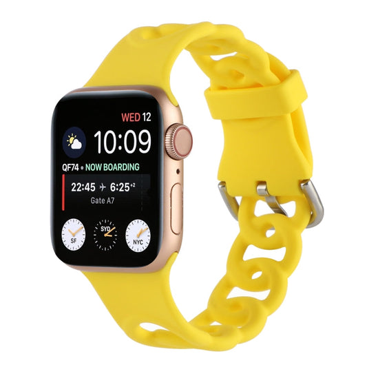 Rynx | Hollow Silicone Watch Band for Apple Watch Ultra 49mm & Watch Ultra 2 49mm / Series 9 & 8 & 7 45mm / SE 3 & SE 2 & 6 & SE & 5 & 4 44mm / 3 & 2 & 1 42mm (Yellow)