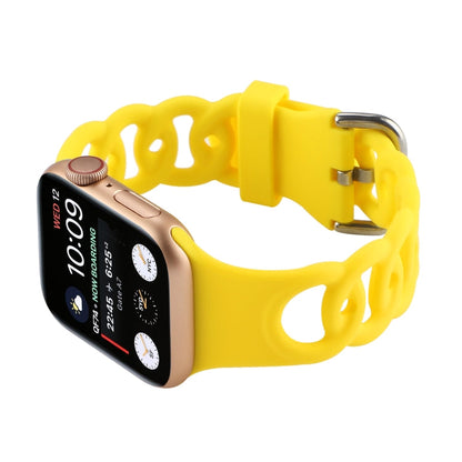 Rynx | Hollow Silicone Watch Band for Apple Watch Ultra 49mm & Watch Ultra 2 49mm / Series 9 & 8 & 7 45mm / SE 3 & SE 2 & 6 & SE & 5 & 4 44mm / 3 & 2 & 1 42mm (Yellow)