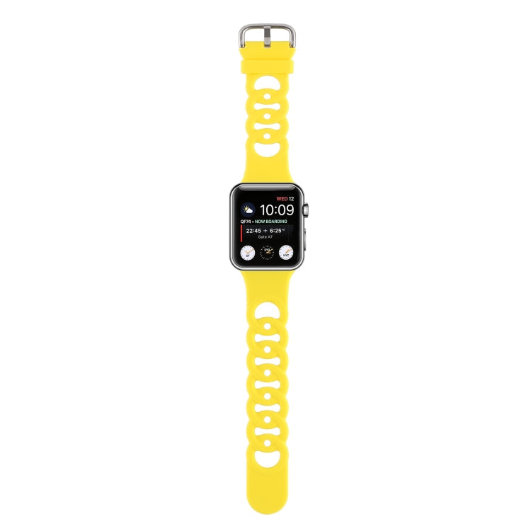 Rynx | Hollow Silicone Watch Band for Apple Watch Ultra 49mm & Watch Ultra 2 49mm / Series 9 & 8 & 7 45mm / SE 3 & SE 2 & 6 & SE & 5 & 4 44mm / 3 & 2 & 1 42mm (Yellow)
