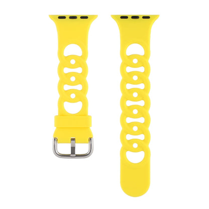 Rynx | Hollow Silicone Watch Band for Apple Watch Ultra 49mm & Watch Ultra 2 49mm / Series 9 & 8 & 7 45mm / SE 3 & SE 2 & 6 & SE & 5 & 4 44mm / 3 & 2 & 1 42mm (Yellow)
