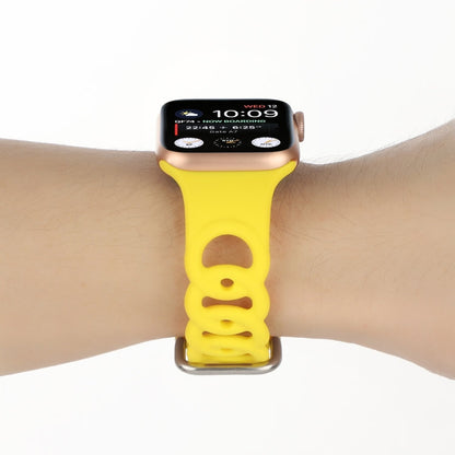Rynx | Hollow Silicone Watch Band for Apple Watch Ultra 49mm & Watch Ultra 2 49mm / Series 9 & 8 & 7 45mm / SE 3 & SE 2 & 6 & SE & 5 & 4 44mm / 3 & 2 & 1 42mm (Yellow)