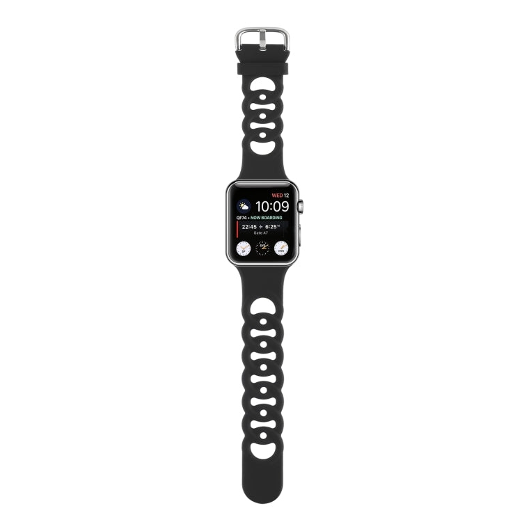 Rynx | Hollow Silicone Watch Band for Apple Watch Ultra 49mm & Watch Ultra 2 49mm / Series 9 & 8 & 7 45mm / SE 3 & SE 2 & 6 & SE & 5 & 4 44mm / 3 & 2 & 1 42mm (Black)