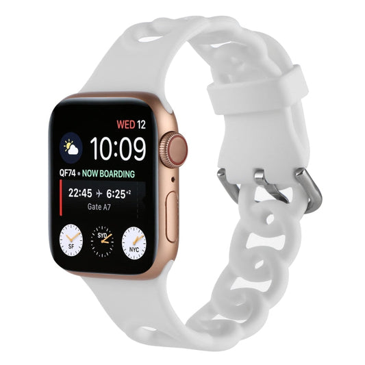 Rynx | Hollow Silicone Watch Band for Apple Watch Ultra 49 mm & Watch Ultra 2 49 mm / Series 9 & 8 & 7 45 mm / SE 3 & SE 2 & 6 & SE & 5 & 4 44 mm / 3 & 2 & 1 42 mm (White)