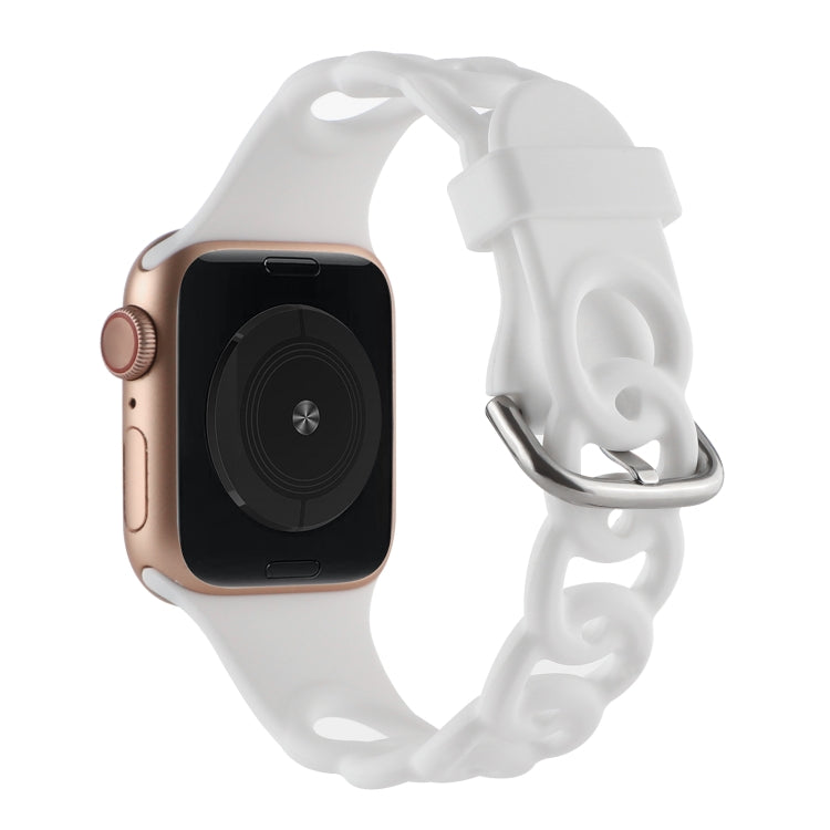 Rynx | Hollow Silicone Watch Band for Apple Watch Ultra 49 mm & Watch Ultra 2 49 mm / Series 9 & 8 & 7 45 mm / SE 3 & SE 2 & 6 & SE & 5 & 4 44 mm / 3 & 2 & 1 42 mm (White)