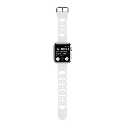 Rynx | Hollow Silicone Watch Band for Apple Watch Ultra 49 mm & Watch Ultra 2 49 mm / Series 9 & 8 & 7 45 mm / SE 3 & SE 2 & 6 & SE & 5 & 4 44 mm / 3 & 2 & 1 42 mm (White)
