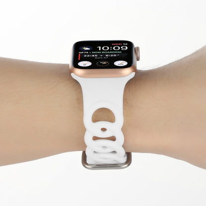 Rynx | Hollow Silicone Watch Band for Apple Watch Ultra 49 mm & Watch Ultra 2 49 mm / Series 9 & 8 & 7 45 mm / SE 3 & SE 2 & 6 & SE & 5 & 4 44 mm / 3 & 2 & 1 42 mm (White)
