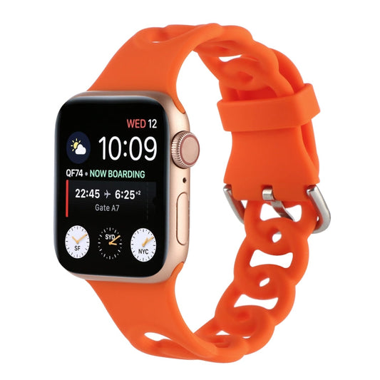 Rynx | Hollow silicone watch band for Apple Watch Ultra 49mm & Watch Ultra 2 49mm / Series 9 & 8 & 7 45mm / SE 3 & SE 2 & 6 & SE & 5 & 4 44mm / 3 & 2 & 1 42mm (Orange)