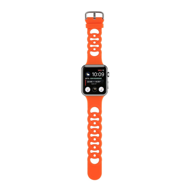 Rynx | Hollow silicone watch band for Apple Watch Ultra 49mm & Watch Ultra 2 49mm / Series 9 & 8 & 7 45mm / SE 3 & SE 2 & 6 & SE & 5 & 4 44mm / 3 & 2 & 1 42mm (Orange)