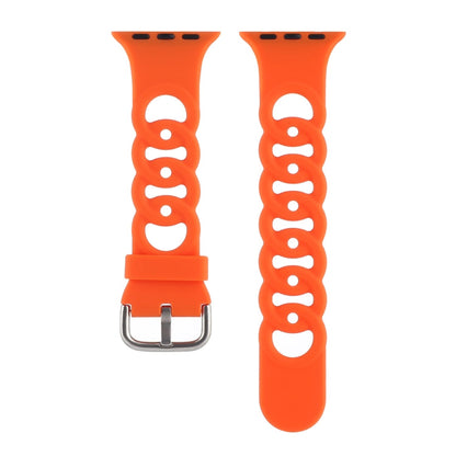 Rynx | Hollow silicone watch band for Apple Watch Ultra 49mm & Watch Ultra 2 49mm / Series 9 & 8 & 7 45mm / SE 3 & SE 2 & 6 & SE & 5 & 4 44mm / 3 & 2 & 1 42mm (Orange)