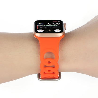 Rynx | Hollow silicone watch band for Apple Watch Ultra 49mm & Watch Ultra 2 49mm / Series 9 & 8 & 7 45mm / SE 3 & SE 2 & 6 & SE & 5 & 4 44mm / 3 & 2 & 1 42mm (Orange)