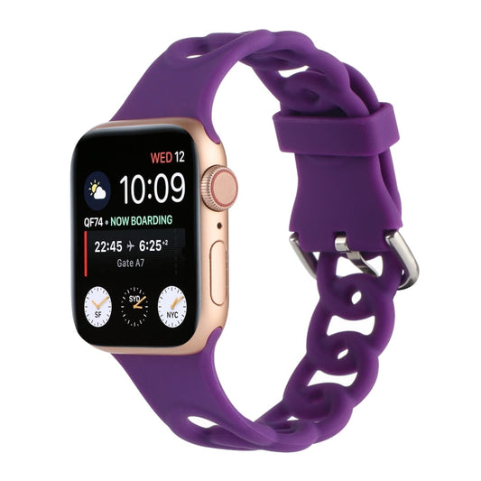 Rynx | Hollow Silicone Watch Band for Apple Watch Ultra 49mm & Watch Ultra 2 49mm / Series 9 & 8 & 7 45mm / SE 3 & SE 2 & 6 & SE & 5 & 4 44mm / 3 & 2 & 1 42mm (Dark Purple)