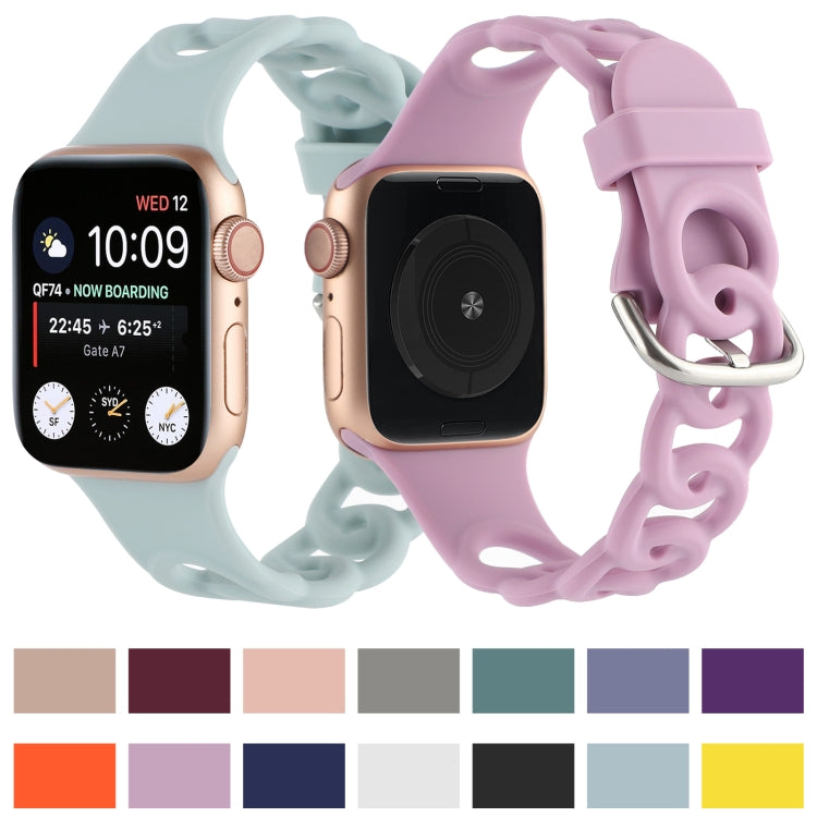 Rynx | Hollow silicone watch band for Apple Watch Ultra 49mm & Watch Ultra 2 49mm / Series 9 & 8 & 7 45mm / SE 3 & SE 2 & 6 & SE & 5 & 4 44mm / 3 & 2 & 1 42mm (Orange)