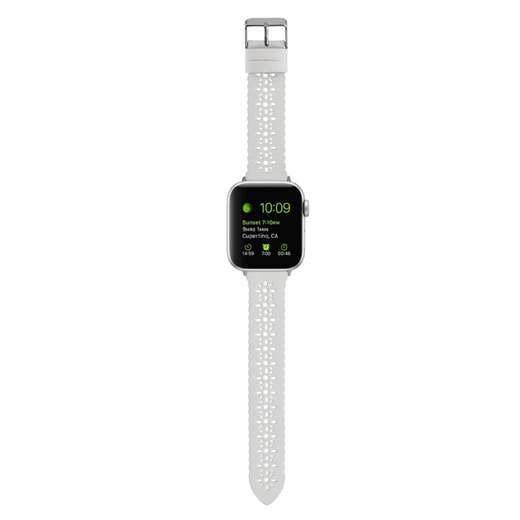 Rynx | Hollow Genuine Leather Bracelet For Apple Watch Series 9&8&7 41mm / SE 3&SE 2&6&SE&5&4 40mm / 3&2&1 38mm(White)