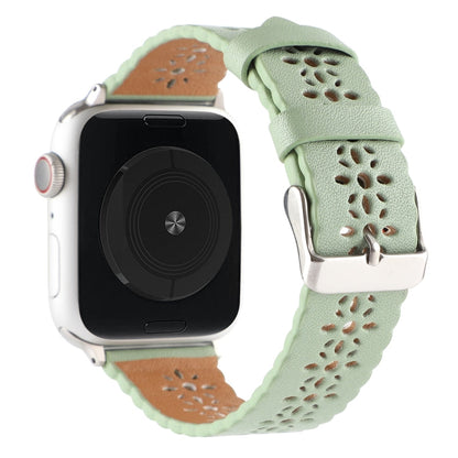 Rynx | Hollow Genuine Leather Watch Band for Apple Watch Ultra 49mm & Watch Ultra 2 49mm / Series 9 & 8 & 7 45mm / SE 3 & SE 2 & 6 & SE & 5 & 4 44mm / 3 & 2 & 1 42mm (Green)